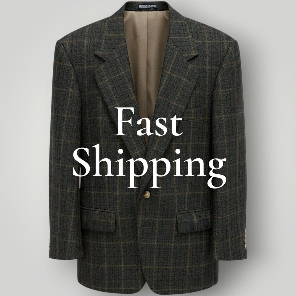 NORDSTROM Vintage Mens Blazer Sport Coat Two Button Suit Jacket Tweed Wool 40S